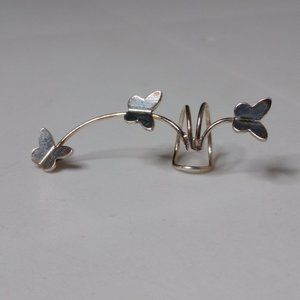 925 Silver Butterfly Single Ear Cuff (Right Ear)